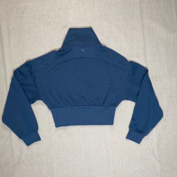 Titin | NWT Blue Quarter Zip Pullover Cropped Sweatshirt | Medium - Picture 2 of 8